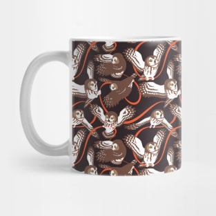 Owls Ribbon Pattern Art Mug